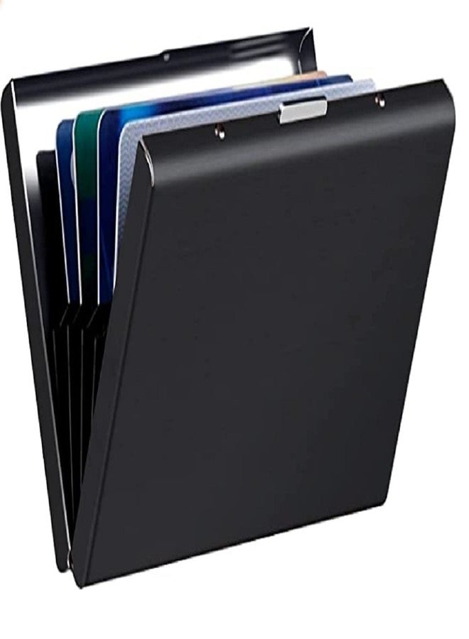 كونتاكتس حامل بطاقات ائتمان رفيع للغاية من كونتاكتس، مناسب للرجال والنساء، مصنوع من الفولاذ المقاوم للصدأ، مزود بتقنية حجب الترددات اللاسلكية (RFID)، مثالي للسفر والعمل، هدية رائعة للعائلة أو الأصدقاء (أسود) عبوة من قطعتين - Image 2